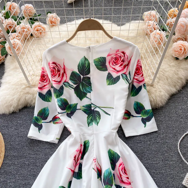 Rose Print Dress