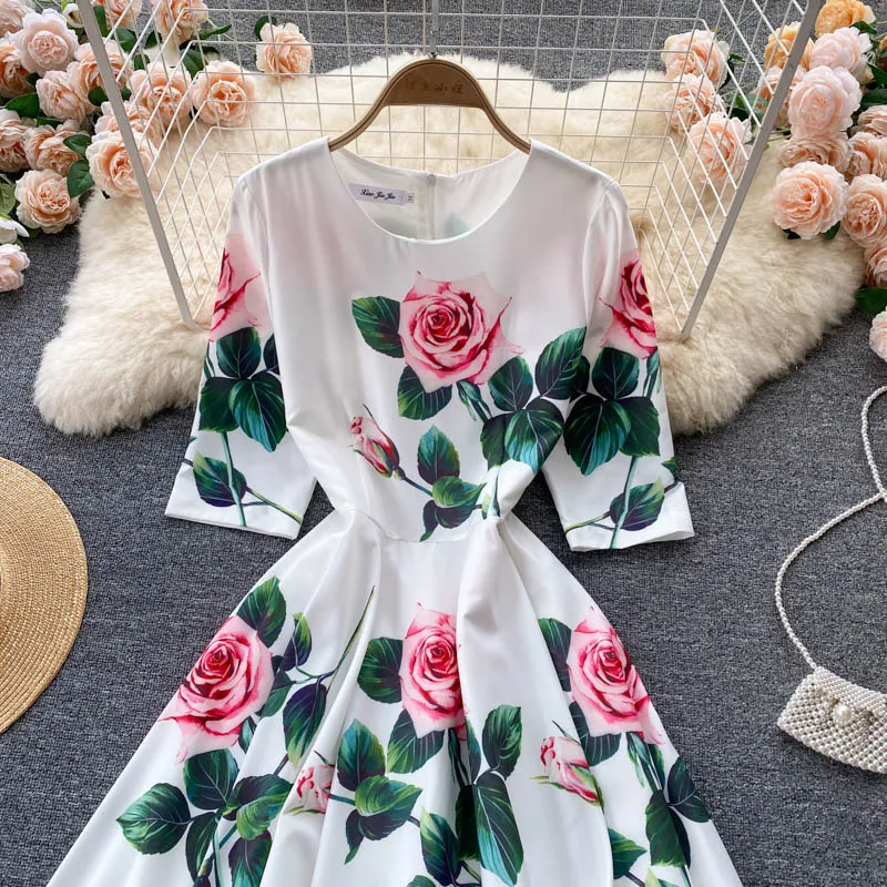 Rose Print Dress