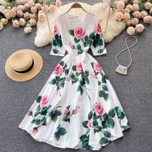 Rose Print Dress