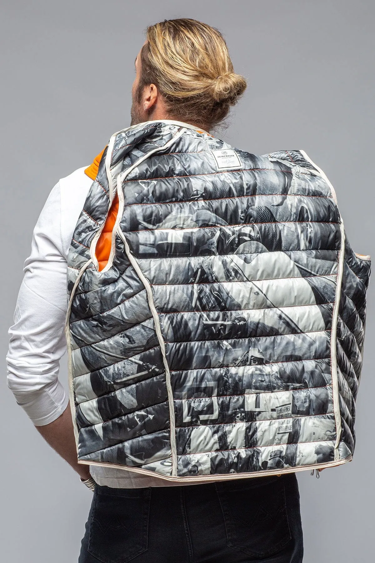 Saxan Leather Vest In Orange