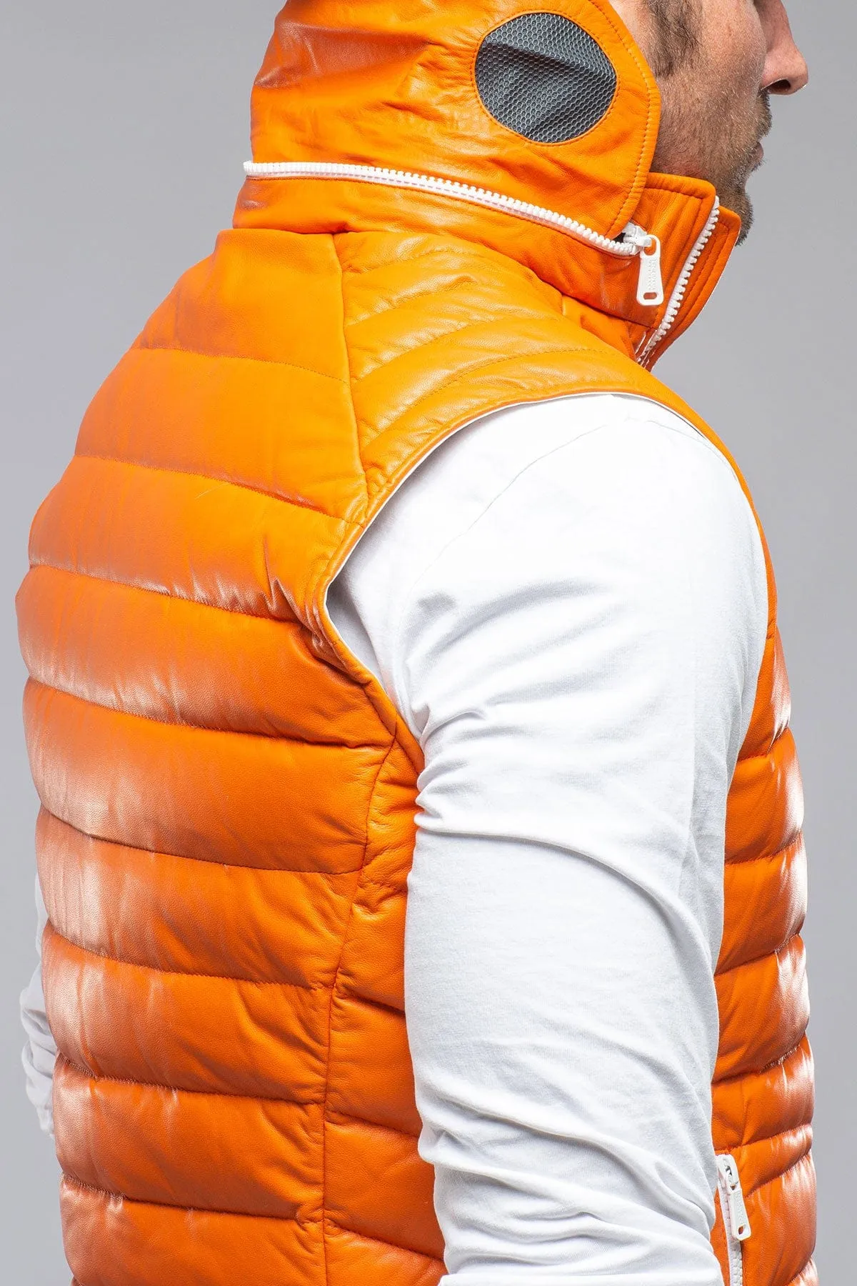 Saxan Leather Vest In Orange