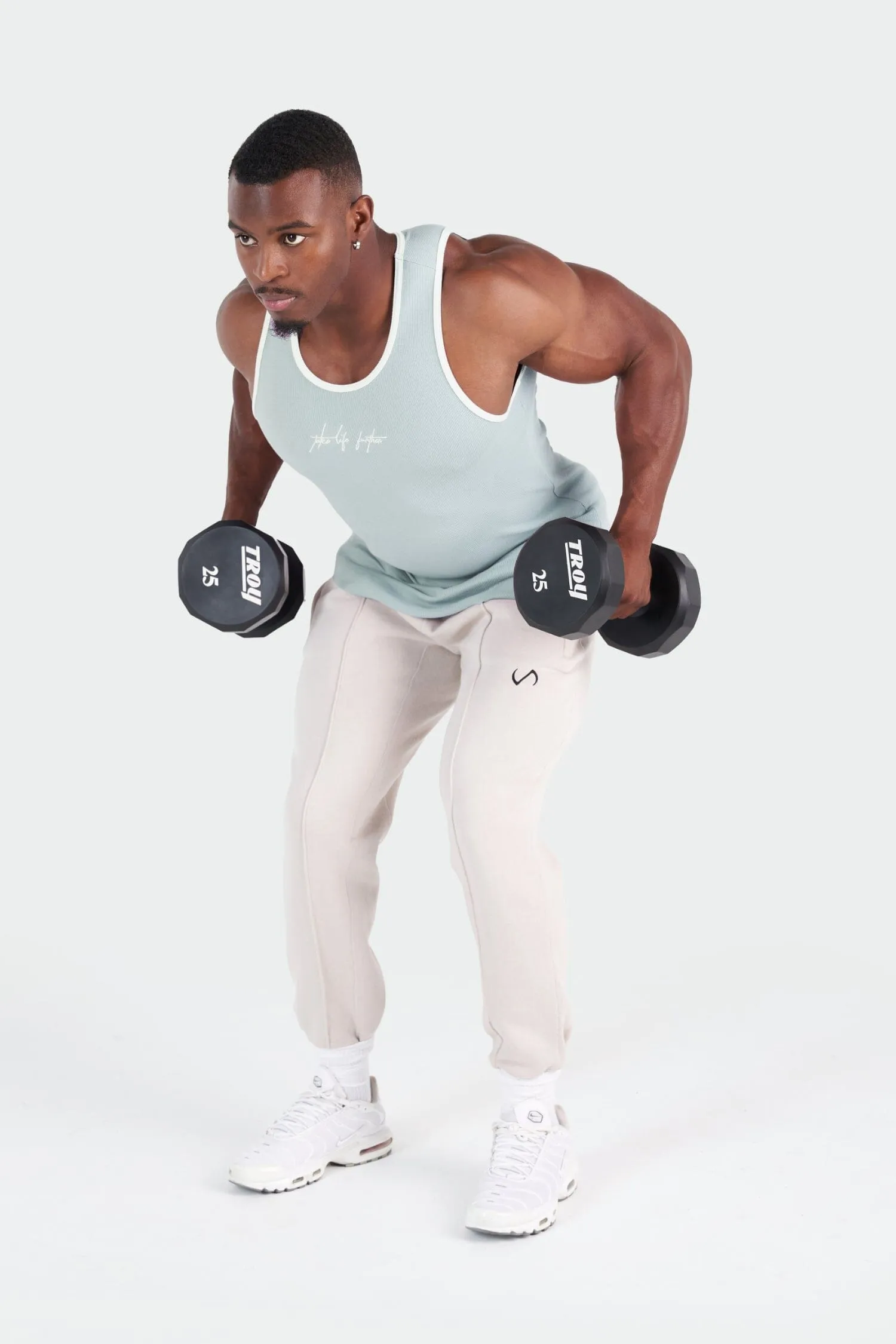 Script Ribbed Fitted Tank