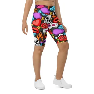 Skulls Biker Shorts