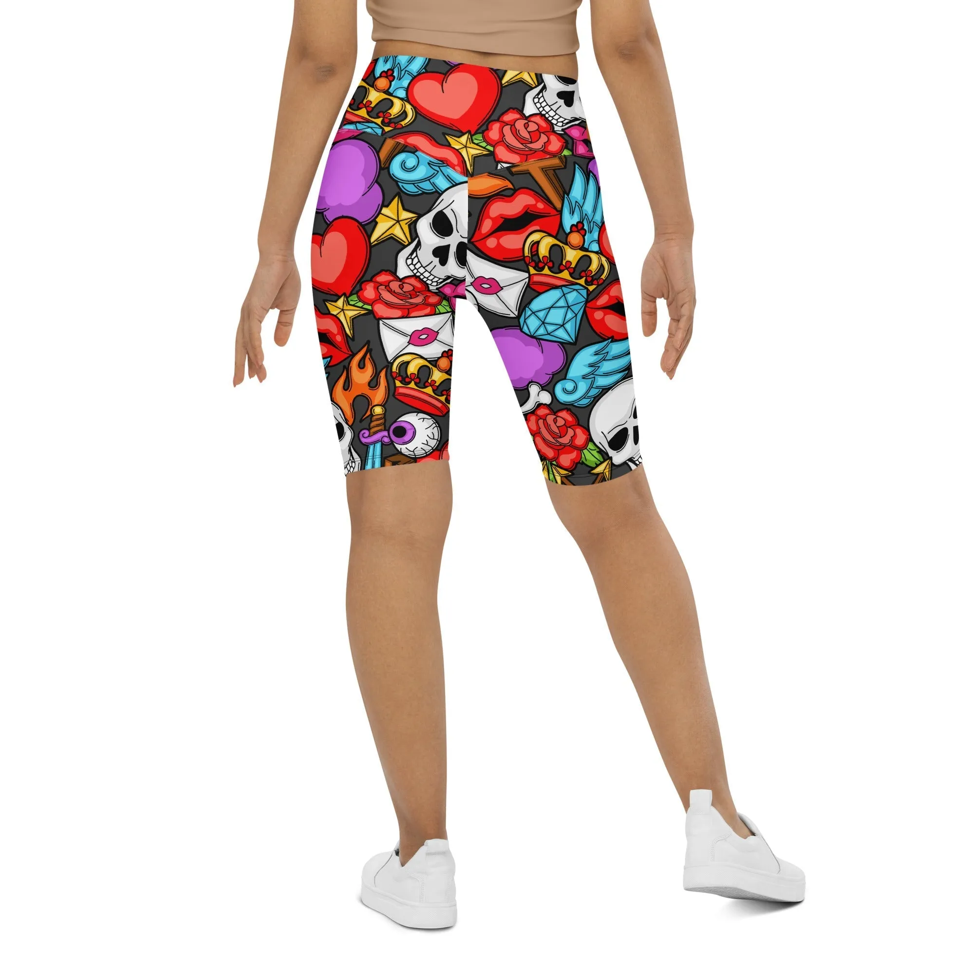 Skulls Biker Shorts