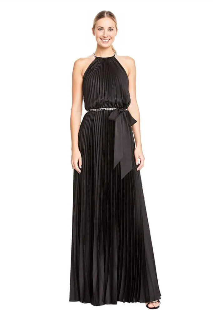 Sleeveless Satin Long Dress