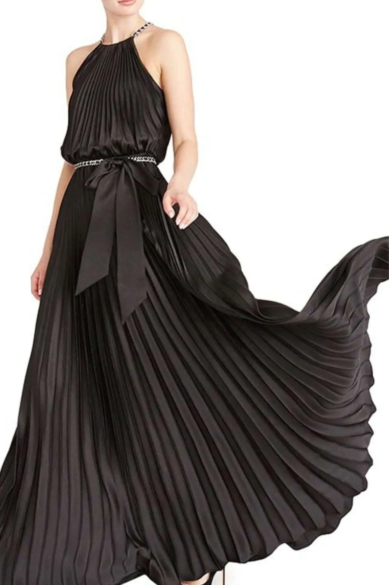Sleeveless Satin Long Dress