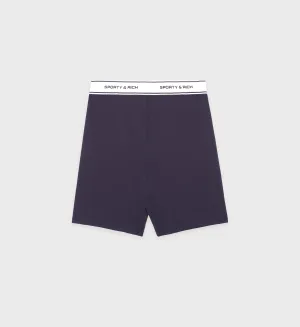 SR Bold Biker Short - Slate Blue/White