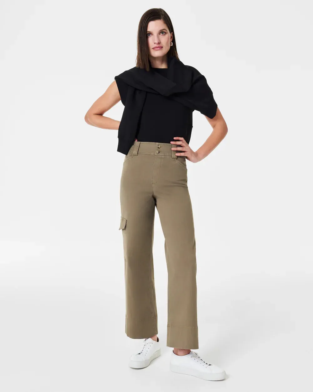 Stretch Twill Cropped Cargo Pant - Tuscan Olive