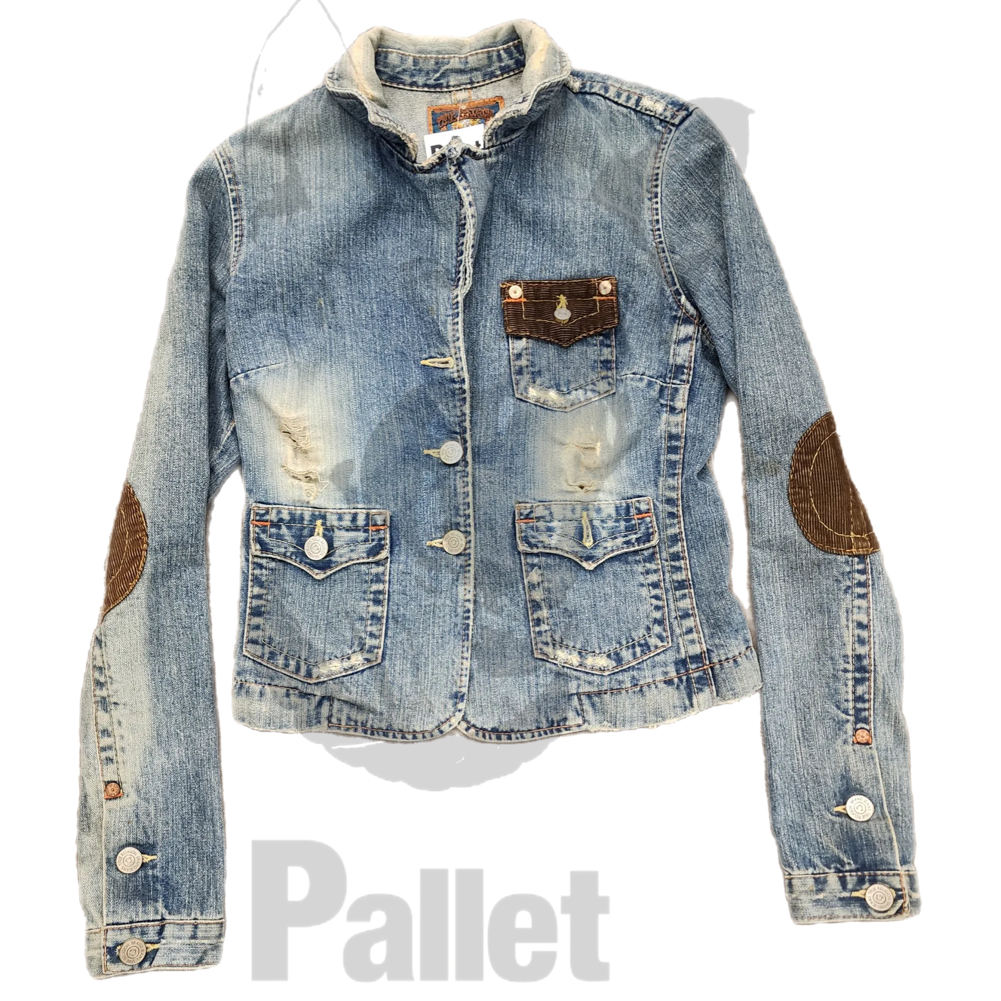 True Religion -"Corduroy Patch Denim Jacket" -Size Small