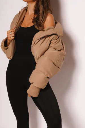 VOLUME PUFF JACKET: TAN