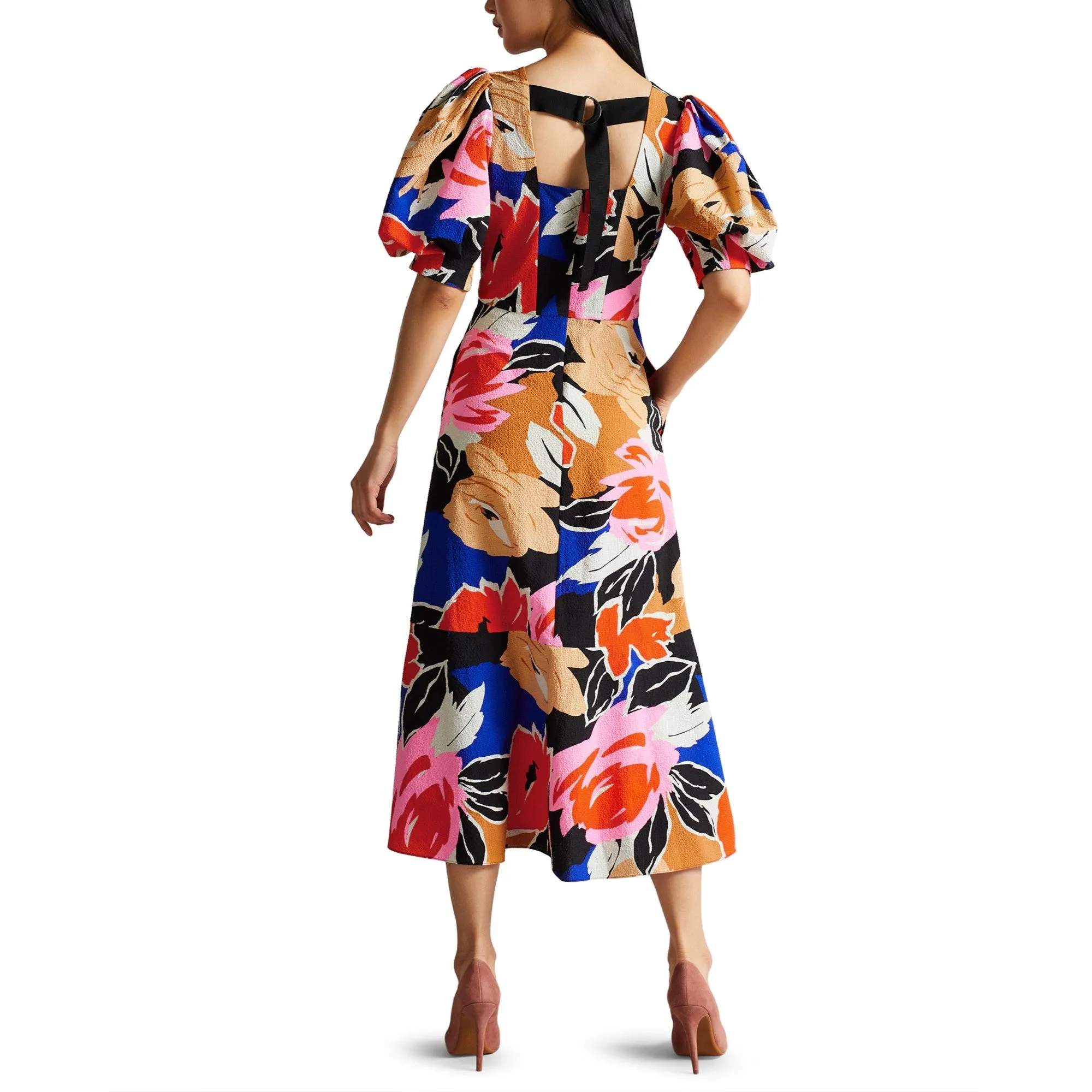 Women Wmd-Harpia-Floral Print Midi Dress - Black
