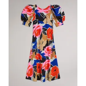 Women Wmd-Harpia-Floral Print Midi Dress - Black