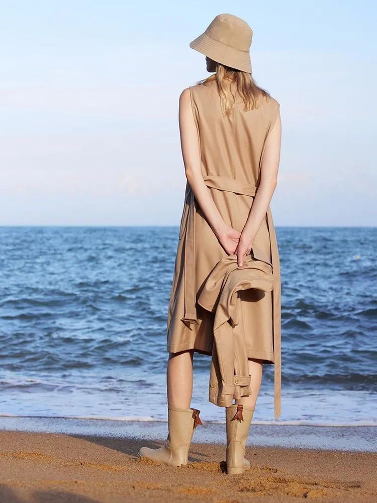 Worsted Wool Trench Coat (Jacket Vest Dress)