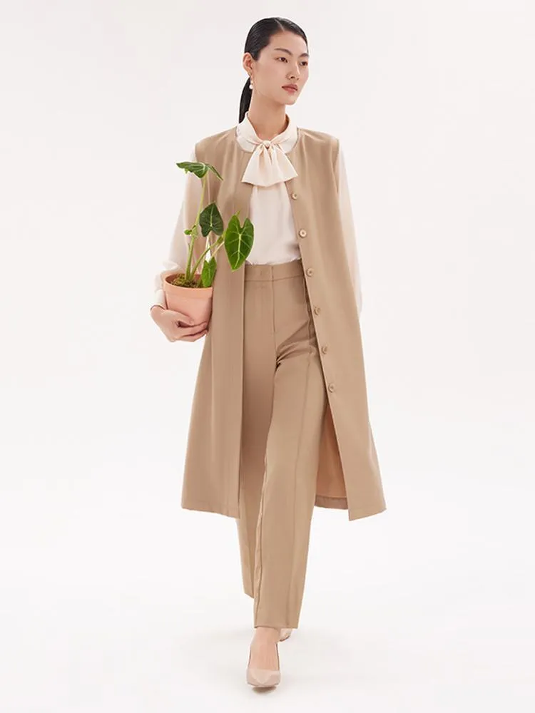 Worsted Wool Trench Coat (Jacket Vest Dress)