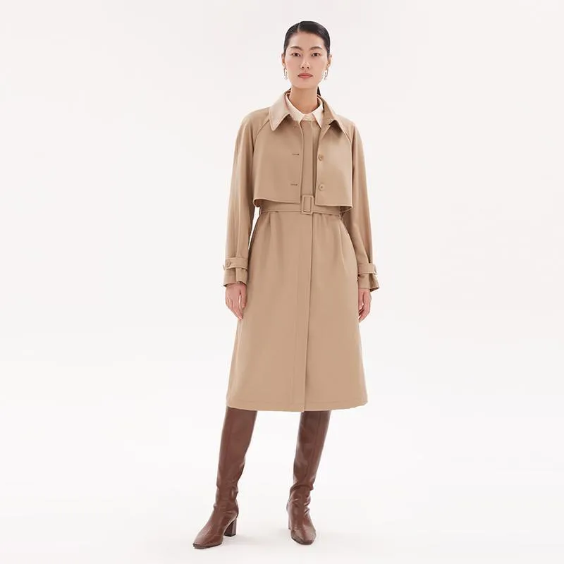 Worsted Wool Trench Coat (Jacket Vest Dress)