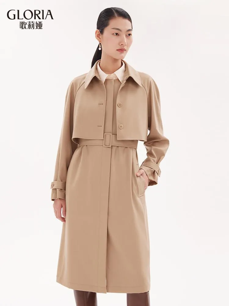 Worsted Wool Trench Coat (Jacket Vest Dress)