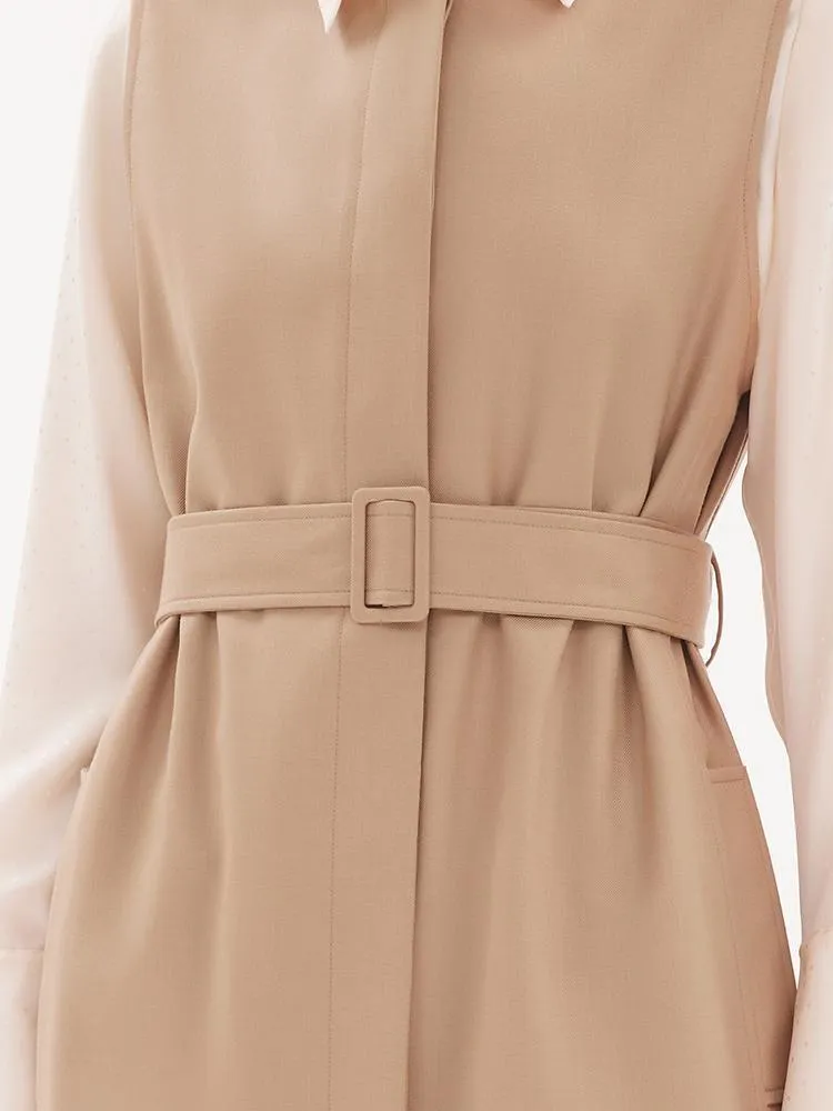 Worsted Wool Trench Coat (Jacket Vest Dress)