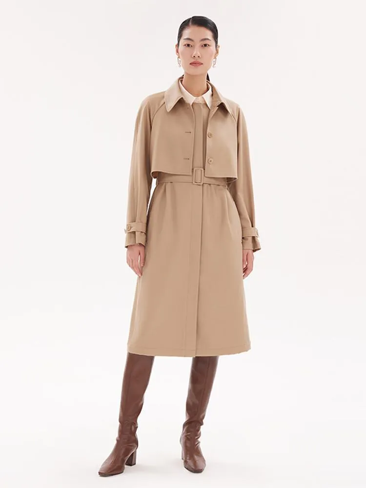 Worsted Wool Trench Coat (Jacket Vest Dress)