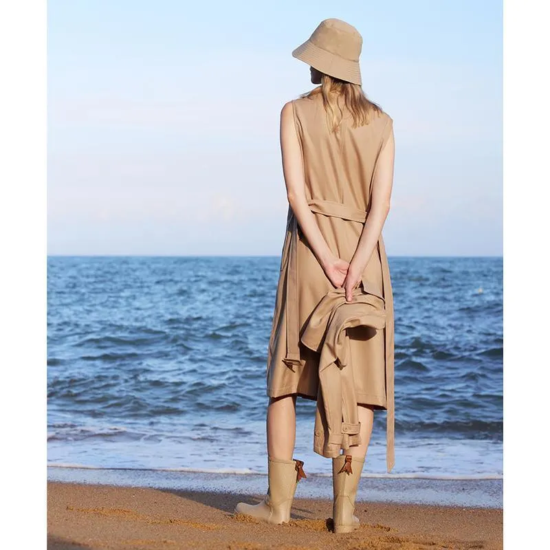 Worsted Wool Trench Coat (Jacket Vest Dress)