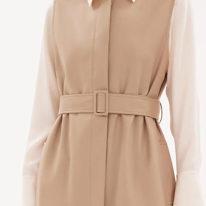 Worsted Wool Trench Coat (Jacket Vest Dress)