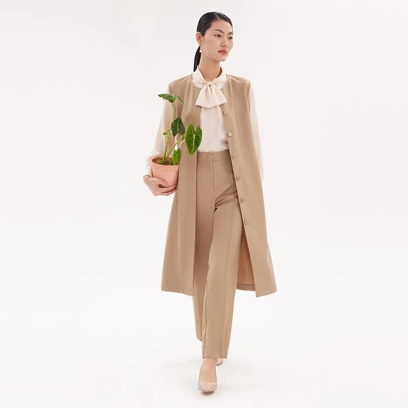 Worsted Wool Trench Coat (Jacket Vest Dress)