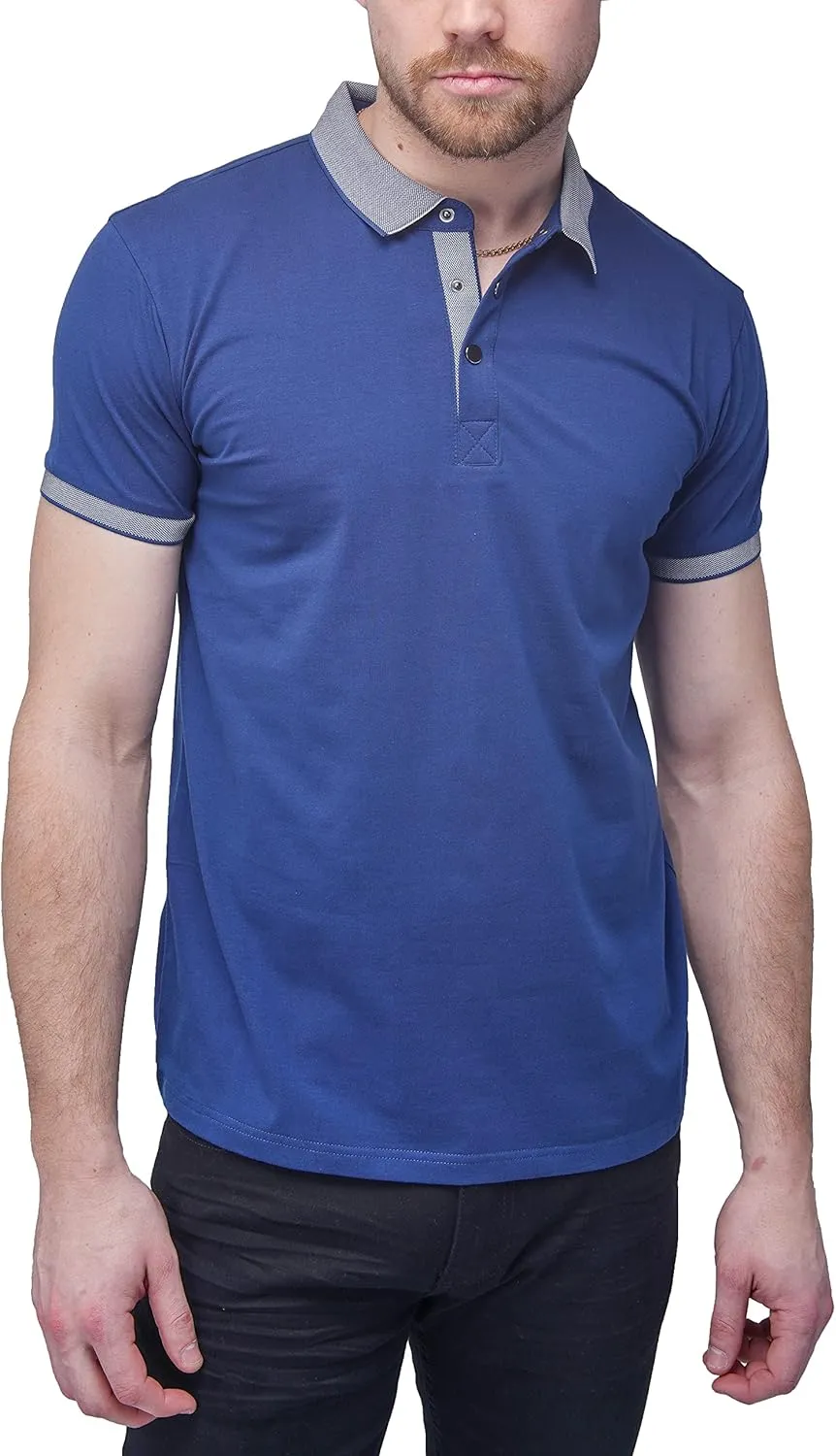 X RAY Men's Polo Shirts Short Sleeve, Slim Performance Stretch Cotton Golf Polos for Men