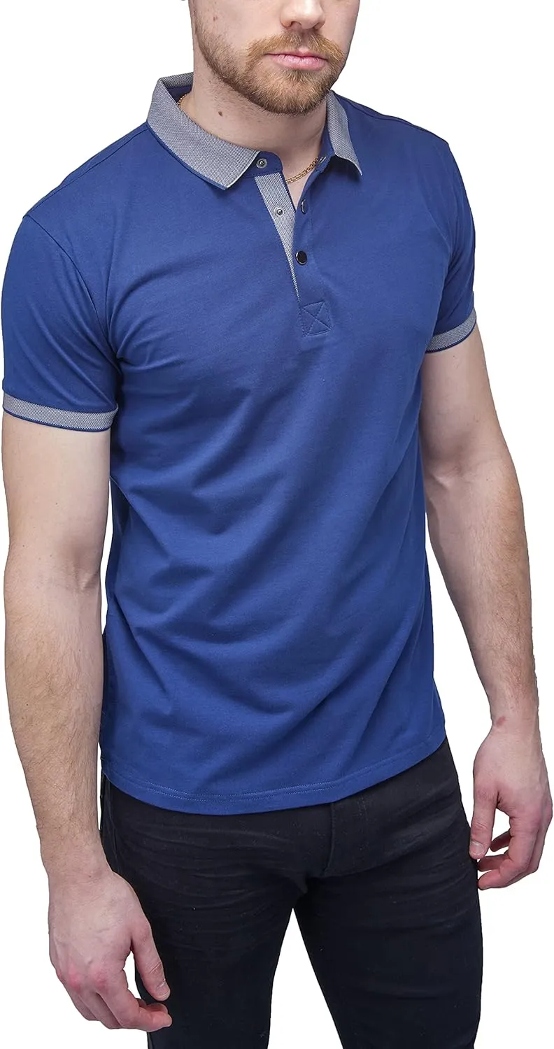X RAY Men's Polo Shirts Short Sleeve, Slim Performance Stretch Cotton Golf Polos for Men